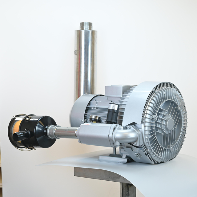 7.5hp Regenerative Side Channel Blower High Airflow High Pressure Double Stage air Ring Blower with air Filter and Silencer