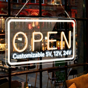 Letrero LED de Neón Abierto - Letrero Luminoso con Logotipo para Publicidad de Bodas al Aire Libre, para Oficina, Bar, Tienda, Interior, Letras de Marquesina Acrílicas - Product Image 4