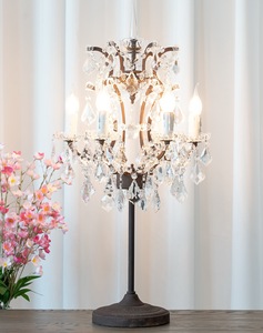 Rococo Luxury American <strong>Industrial</strong> LED Crystal Decorative <strong>Table</strong> <strong>Lamp</strong> AC Powered Simple Design for Wedding Decor Restoration AC - Product Image 1