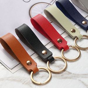 PU Leather Metal <b>Keychain</b> with High Quality <b>Keychain</b> Strap Fashion Car Key Holder Multi-colors Business Gift - Product Image 1