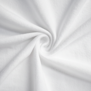 Tissu polaire brossé d'un côté, extensible dans les 4 sens, de haute qualité, personnalisé, thermique, 95% polyester, 5% élasthanne, blanc - Product Image 1