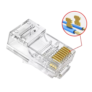 Connecteurs <span class=keywords><strong>RJ45</strong></span> Cat5e Cat6 transparents, fiches modulaires, embouts de câble <span class=keywords><strong>Ethernet</strong></span>, connecteur réseau LAN 8P8C UTP plaqué or - Product Image 4