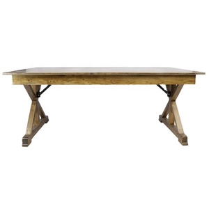 <strong>Rustic</strong> Wooden <strong>Farmhouse</strong> <strong>Table</strong> Folding <strong>Dining</strong> <strong>Table</strong> for Wedding - Product Image 1