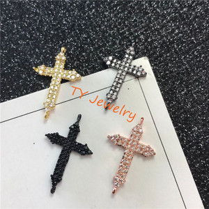 CZ Micro Pave Malta Chữ Thập Nối/Liên Kết, Cubic Zirconia Pave Vòng Đeo Tay Vòng Cổ Kết Nối - Product Image 2