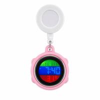 Montre d'infirmière rétractable personnalisée OEM avec affichage numérique LED de la semaine, clip de fixation, étui en silicone, montre médicale pour infirmières, directement de l'usine