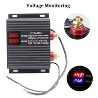 Isolateur de batterie universel 150A 12V-24V, affichage LCD, coque en alliage d'aluminium, relais sensible à la tension, double interrupteurs intelligents pour