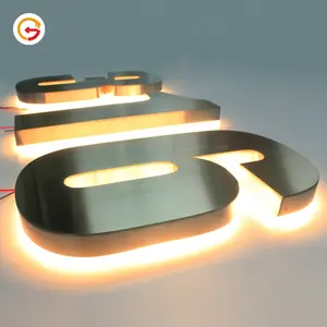 JAGUARSIGN OEM özel 304 paslanmaz çelik numarası dış Metal Led arkadan aydınlatmalı Modern ev numarası Hausnummer üreticisi