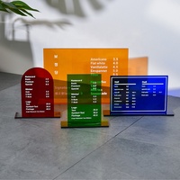 Panneau d'affichage personnalisé en acrylique pour liste de prix d'entreprise Panneau d'affichage personnalisé pour café-restaurant et salon