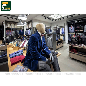 ราวแขวนเสื้อผ้าแบบท่อ ระบบจัดแสดงเสื้อผ้าอุตสาหกรรม อุปกรณ์ตกแต่งร้านค้าปลีกเสื้อผ้า - Product Image 2