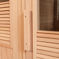 Sauna extérieur résistant aux intempéries de style nordique, sauna en cèdre rouge pour 4 à 6 personnes avec chauffage électrique, design arrondi, sauna de jardin