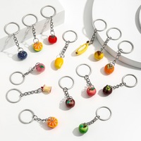 Hars PVC Kunstfruit Micro-Mini 3D Sleutelhanger Hangertje DIY Handgemaakt Aardbei Banaan Perzik Auto Accessoire
