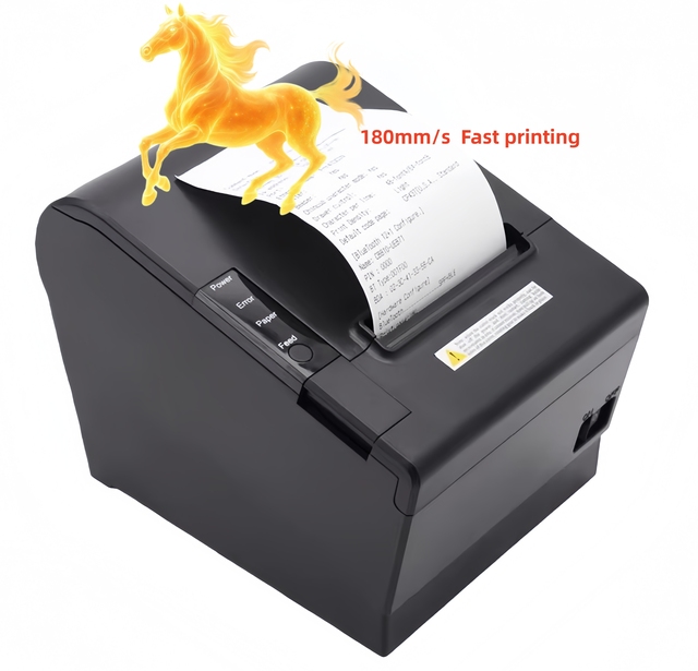 80mm Desktop High-speed POS Receipt Printer with Auto Cutter USB//LAN Supports Windows/Mac/Android/iOS-in Stock