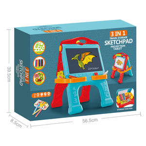 3 In 1 Plastic Zwart Bord Krijt Pastel Potlood Whiteboard Uitwisbare Projector Schilderbord Set Kinderen Tekening Projector Tablet - Product Image 6