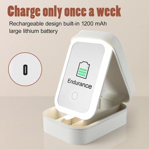 Borsa portaoggetti 2 in 1 con specchio LED, custodia portatile da viaggio per cosmetici - Con scomparti - Essenziale per la routine quotidiana del trucco - Product Image 2