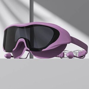 2026 <b>large</b> <b>frame</b> wide view Swimming Glasses integrated earplugs Anti-Fog Swimming Goggles For Adult - Product Image 2