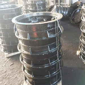 Lichtgewicht gietijzeren putdeksels fabrikanten EN124 B125 ronde putdeksel klassiek sluitsysteem scharnier - Product Image 6