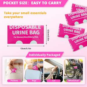 ถุงปัสสาวะแบบใช้แล้วทิ้งสำหรับตั้งแคมป์และใช้ทางการแพทย์ใช้สำหรับเดินทางฉุกเฉินแบบพกพาขนาด900มล. - Product Image 5