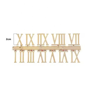 Décoration d'intérieur : 12 chiffres romains autocollants en acrylique doré de 2 cm pour <span class=keywords><strong>horloge</strong></span> - Product Image 1