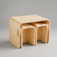Ensemble table et chaises pour enfants en bois en forme de U, écologique et sûr, pour l'école, la bibliothèque, la maison, les jeux et les études
