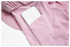 <span class=keywords><strong>Jupe</strong></span>-short de <span class=keywords><strong>tennis</strong></span> 2-en-1 plissée taille haute pour femme, en tissu respirant, séchage rapide, pour le sport et le yoga - Product Image 2