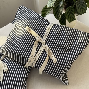 BSCI Custom Stripe Portable Travel Cosmetics Wash Makeup <b>Bag</b> Stripes Large Toiletry Pouch Cotton Canvas Envelope Make up <b>Bag</b> - Product Image 6