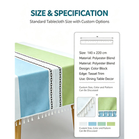 Nouvelle Nappe Carrée Moderne WANHE Home en Coton et Lin, Anti-Poussière, Imperméable et Anti-Taches, avec Pompons Décoratifs, pour l'Europe du Nord