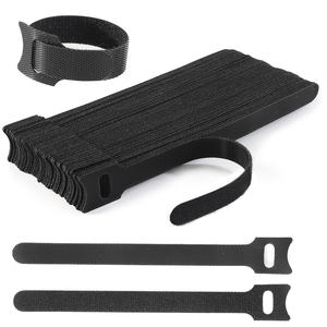 Bridas impermeables ecológicas de nailon negro de 12x150mm, correas de almacenamiento de bucle de gancho traseras ignífugas para el hogar y la Oficina - Product Image 1