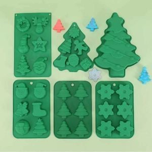 Moule de cuisson en silicone antiadhésif de qualité alimentaire, série Noël, pour DIY Père Noël, Bonhomme de neige, Homme en pain d'épices, outils de pâtisserie de Noël - Product Image 2