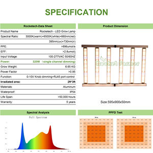 Verbesserte Helligkeit Voll spektrum UV IR 6 Bar Indoor Fold Dimmbar LM281B LED Grow <span class=keywords><strong>Light</strong></span> <span class=keywords><strong>Mega</strong></span> Evo 320W LED Grow Plant <span class=keywords><strong>Light</strong></span> - Product Image 2