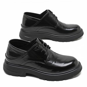 Zapatos de vestir de cuero para hombre, formales de negocios, sin cordones, transpirables, con punta redonda, suela gruesa, cómodos, antideslizantes, calzado de oficina - Product Image 4