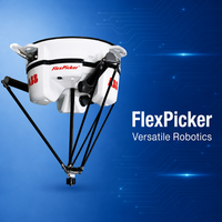 Robot Delta ABB IRB 360 FlexPicker, charge utile 6 kg, portée 1600 mm, guidage par vision pour le suivi de convoyeurs sur les lignes d'emballage