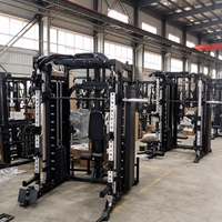 FRS Smith Machine Functional Trainer avec double pile de poids 146 kg, système de poulies à câble, équipement de gym à domicile et commercial