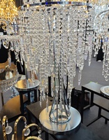 Décoration de cristaux de table de mariage de haute qualité avec des pièces de lustre support de fleurs en cristal