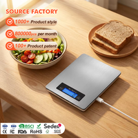Báscula Digital Multiusos para Alimentos, Báscula de Cocina Recargable por USB, Báscula Electrónica que Funciona con Batería, en Gramos y Onzas