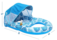 Lit flottant double gonflable avec pare-soleil à pulvérisation pour adultes, en PVC, modèle PSC - Chaise longue de piscine extérieure