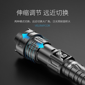 Linterna LED con Zoom Smiling Shark SD-5353, Pantalla Digital, 800mAh, Recargable, para Exteriores - Product Image 2