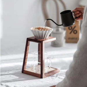 Support de filtre à café en bois de noyer réutilisable et écologique, support pour café à verser, cadeau - Product Image 3