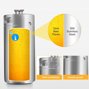 Fût de bière Growler, mini-fûts de bière artisanale 2L/3.6L/4L/5L, conteneur portable pour distribution de bière gazeuse pour barbecue/fête de brassage - Product Image 5