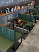 Café-restaurant Pub Bar Booth Canapé Sièges Ensemble de meubles Design moderne Prix pas cher Restaurant Métal Fer Ensemble de salle à manger Tables à manger