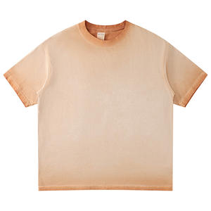 Camiseta Extra Grande Vintage con Logotipo Personalizado para Hombre, Color Gradual, Algodón de Punto, Estampado Gráfico Digital Serigrafiado - Product Image 4