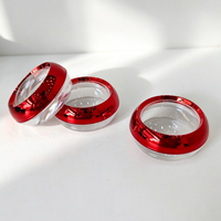 Pots cosmétiques vides Spot 50g, corps de pot transparent avec couvercle à vis électroplaqué rouge, pots de rangement pour safran