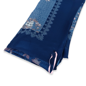 Hijab de algodón de manga corta de la serie Hanako de alta calidad, bufanda azul marino con estilo, impresión Digital para mujeres musulmanas, moda de Indonesia - Product Image 5