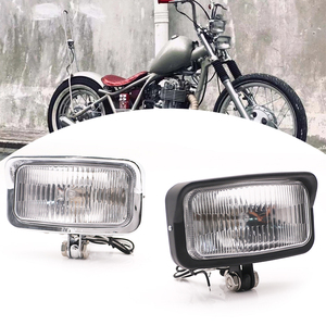 Phare Avant Moto Rectangulaire Vintage pour Touring <span class=keywords><strong>Cafe</strong></span> Racer Chopper Bobber Systèmes d'Éclairage Moto - Product Image 1