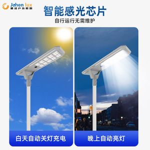 Lampadaire solaire Johen Lux 100W en aluminium, lampe LED pour route, étanche, pour travaux extérieurs - Product Image 3