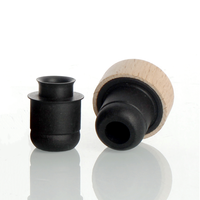 Vente en gros : Distributeur d'huile d'olive de luxe en plastique noir avec bouchon en liège synthétique, pour bouteilles de 18,5 mm et 19,5 mm, finition noyer