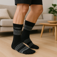 Chaussettes courtes en laine à cinq doigts pour jeunes avec logo personnalisé anti-odeur