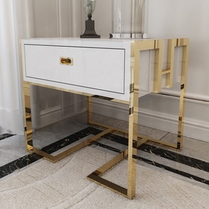 Modern Luxury Metal Night Stand <strong>Side</strong> <strong>Table</strong> MDF Cupboard <strong>Drawer</strong> with Sofa Application for Bedroom Dining Hospital Home Furniture - Product Image 3