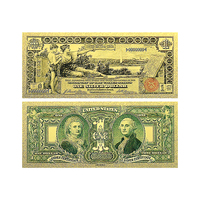 Billet de banque vintage en feuille d'or de 1, 2 et 5 dollars américains (1863-1935) - Billets de collection 24K 15,5x6,5cm double face - Cadeau et décoration