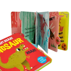 Verifizierte Kinder Kleinkind gestanzte englische Geschichte Buchdruck benutzer definierte Board Buch mit Ton