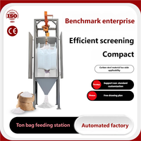 1-2 Tonnen Schüttgut-Entladeanlage für Getreide, Reis, Saatgut, Mehl, Futter, Staubfreie Halbautomatische FIBC-Jumbo-Sack-Entlader in Lebensmittelqualität